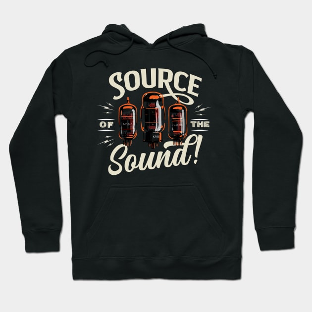 Retro typographic emblem for tube amplifiers black shirt version Hoodie by SerifsWhiskey